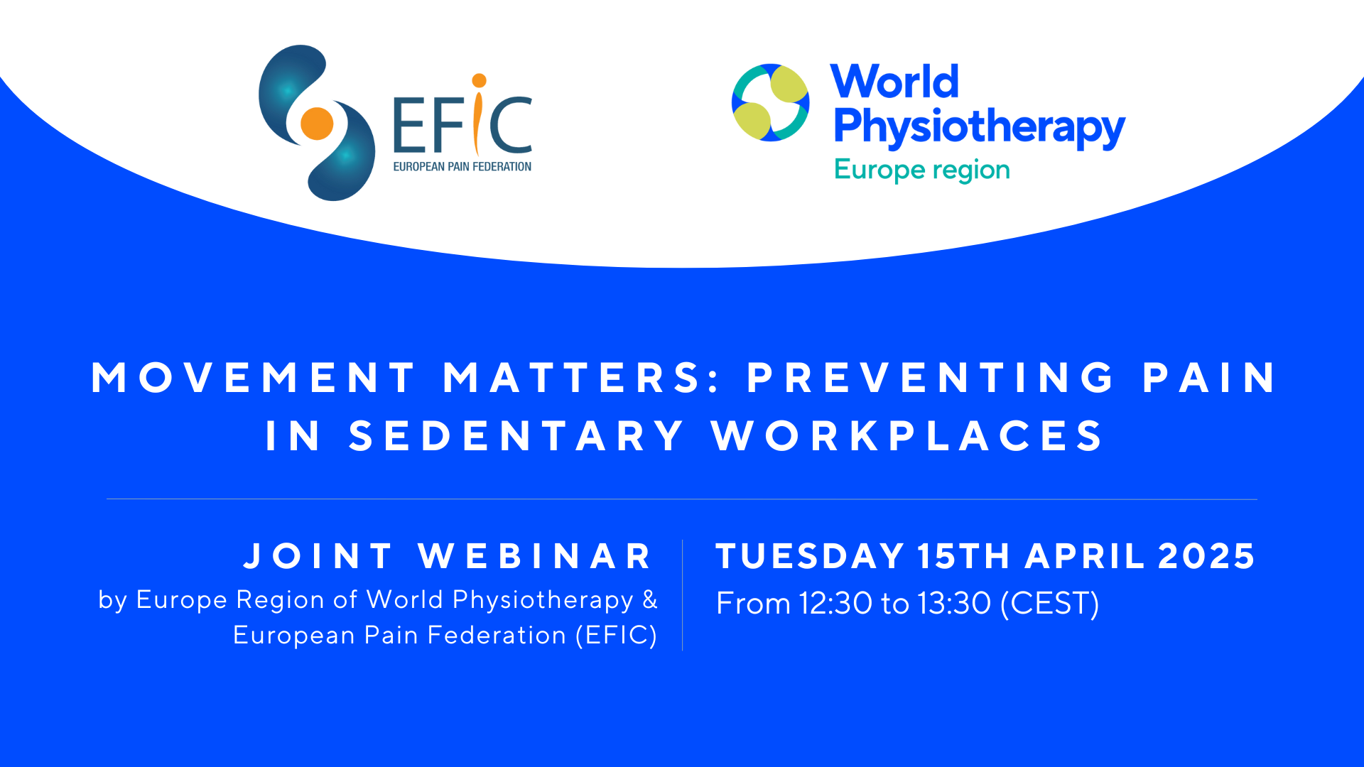 Joint webinar by EFIC and the Europe Region of World Physiotherapy