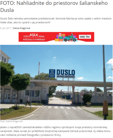 Journalists' visit at Duslo, A.S.