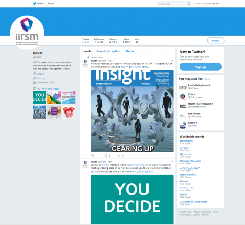 IIRSM Twitter profile