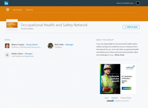 Occupational Health and Safety Network Linkedin Group
