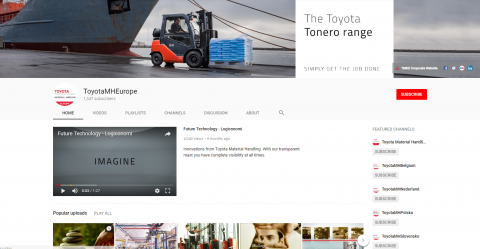 Toyota Material Handling Youtube profile