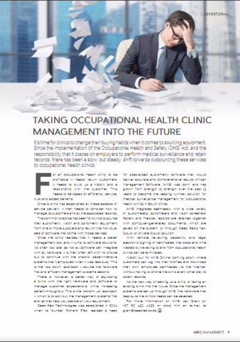 Occupational health clinic management article