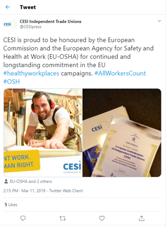 CESI Twitter profile