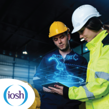 Professional engineer or programmer check robotic arm with AI tool in factory lab, specialist job and smart factory technology