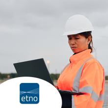 Woman working on a laptop