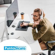 Person working with a computer