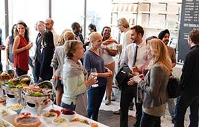 Networking event with diverse professionals