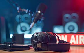 Professional radio station equipment and On Air sign 